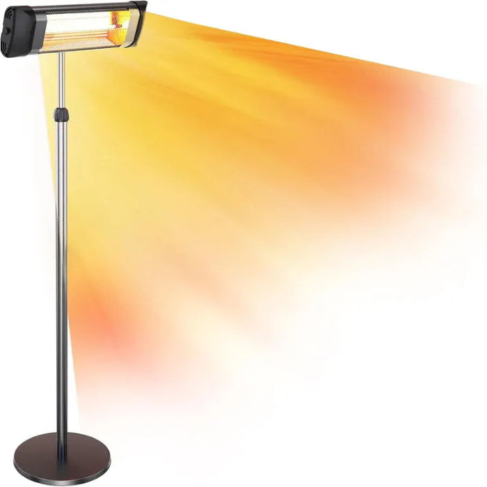 LED light stand with a gradient orange to yellow fabric backdrop