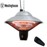 Westinghouse outdoor heater with remote control on a white background