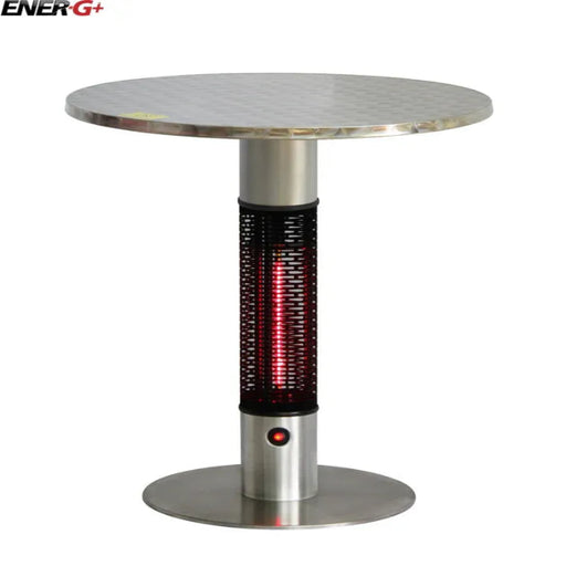 Outdoor patio heater table with visible brand 'ENERG+' on a white background