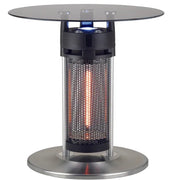 Outdoor patio heater with glass top on a white background