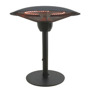 Black outdoor patio heater on a white background
