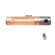 Portable electric heater with glowing element on a white background
