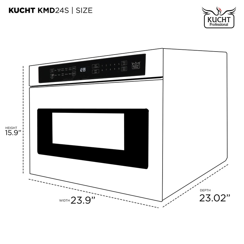 Kucht 24" 1.2 Cu. Ft. Microwave Drawer in Stainless Steel, KMD24S