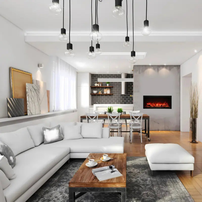 Amantii Symmetry 100'' Extra Tall & Deep Recessed Linear Indoor/Outdoor Electric Fireplace