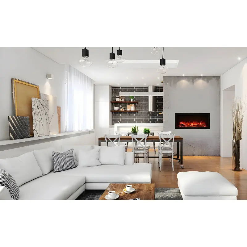 Amantii Symmetry 42'' Extra Tall & Deep Recessed Linear Indoor/Outdoor Electric Fireplace