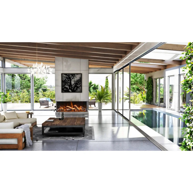Amantii Tru View Bespoke 65" 3-Sided Built In Indoor/Outdoor Electric Fireplace