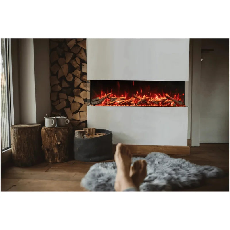 Amantii Tru View Bespoke 75" 3-Sided Built In Indoor/Outdoor Electric Fireplace